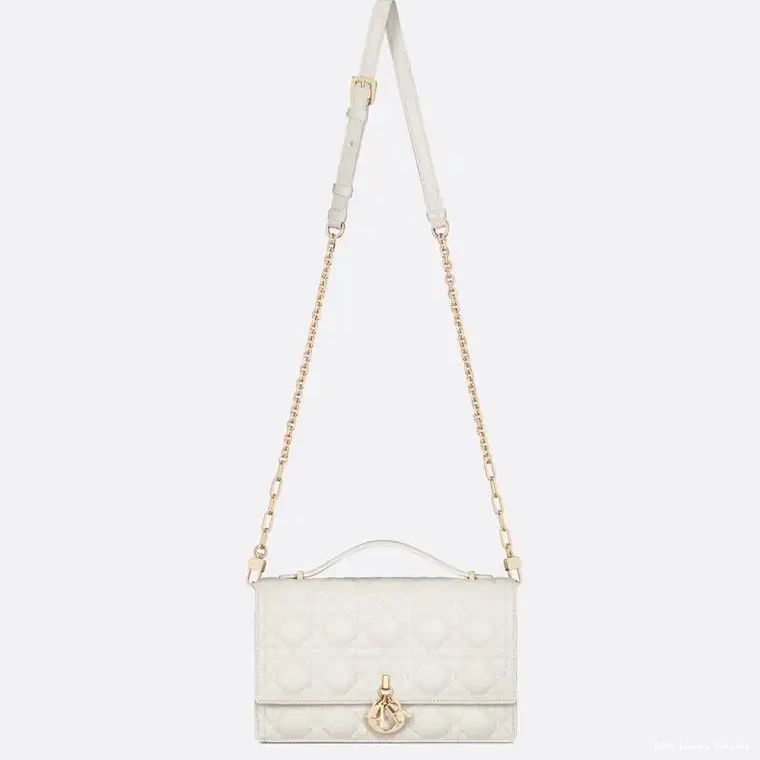 Cheap Bag Miss Small Lambskin Cannage White Top Dior Handle 0509 Luxury